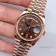 Swiss Replica Rolex DayDate EW Factory 3255 36mm Watch Rose Gold Brown Diamond Face (3)_th.jpg
